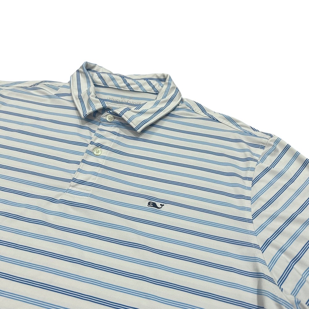 Vineyard Vines Mens Performance Golf Polo‎ Striped Preppy Stretch XL